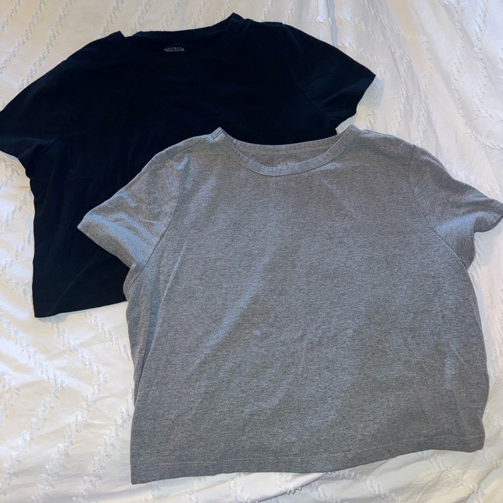 2 Pack Basic Crop Tees